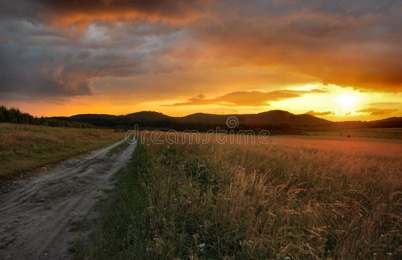 Sunset landscape royalty free stock image