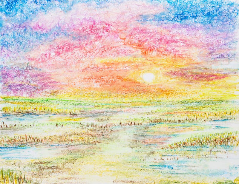 Twilight Sunset scenery Drawing ✓ How to Draw with oil pastels - YouTube