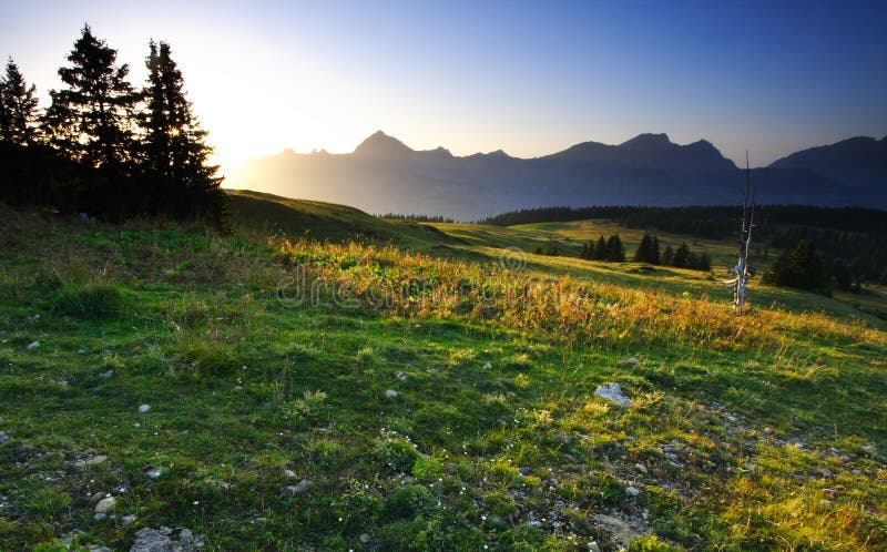 Sunset landscape in savoy