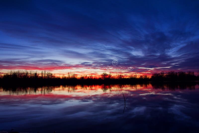 Sunset in late autumn