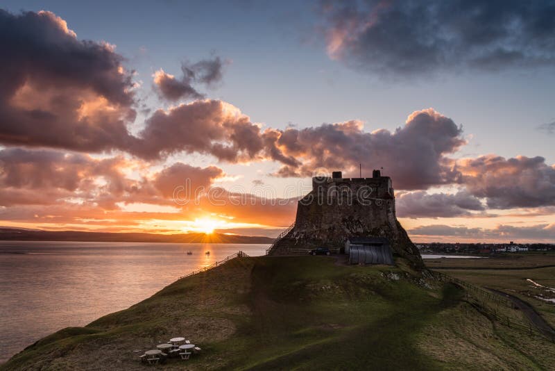 Sunset at Lindisfarne stock photo Sunset at Lindisfarne stock photo