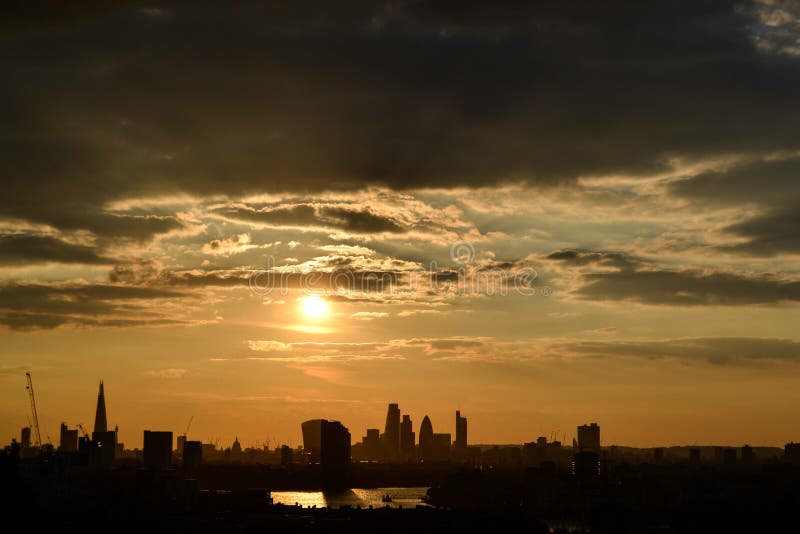 Sunset in London, Picture Toke from the Greenwich Park Editorial Stock ...