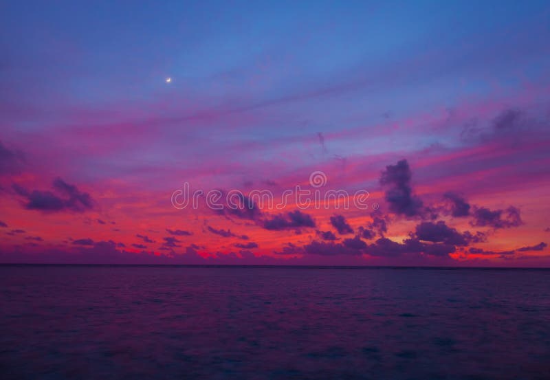 Sunset in the Maldives with a View of the Lagoon Stock Photo - Image of  clouds, club: 52432654