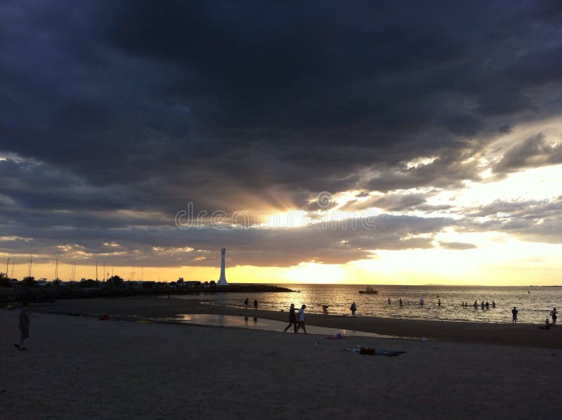 Sunset of Melbourne City stock photo. Image of high, melbourne 51583648