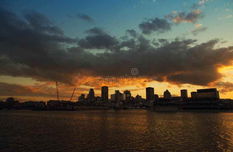 Sunset on Montreal city stock photo. Image of beautiful - 75116014