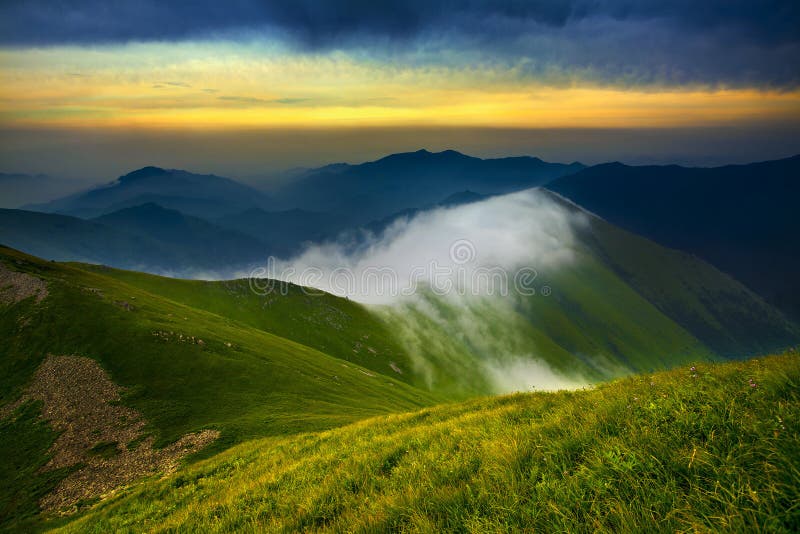 Sunset in the mountains