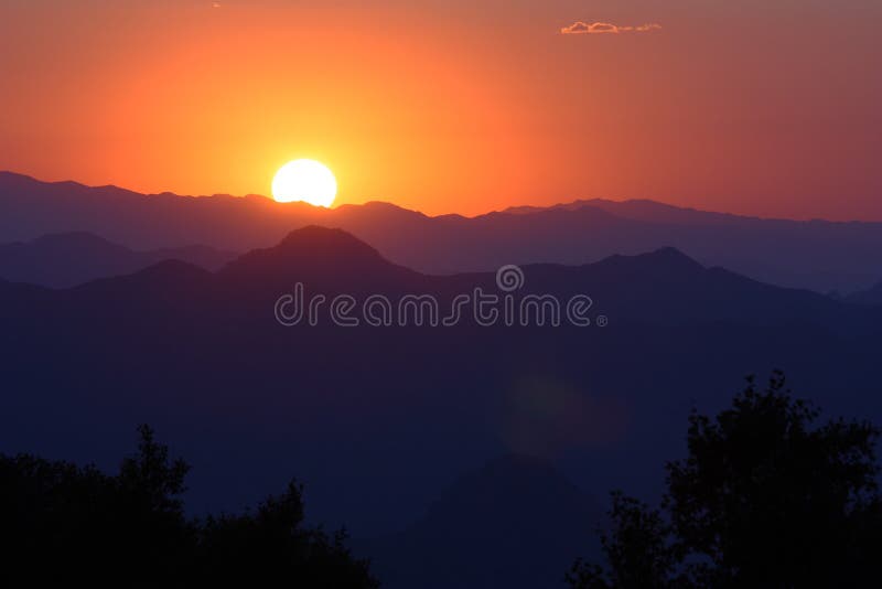 Sunset of mountains