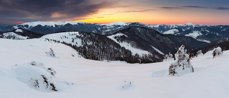 Sunset in the mountains