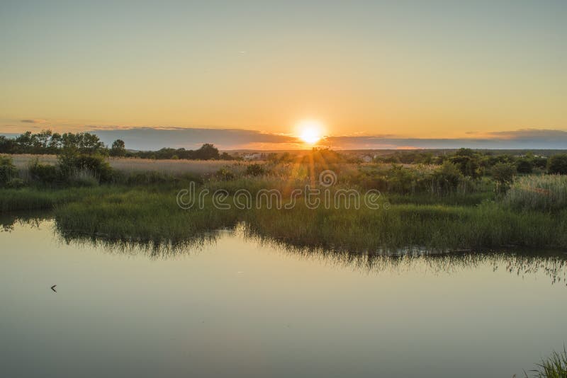 Sunset near Shkorpilovtsi village royalty free stock photos Sunset near Shkorpilovtsi village royalty free stock photos