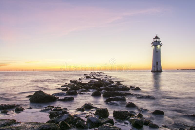 Perch Rock Lighthouse New Brighton Wirral England UK