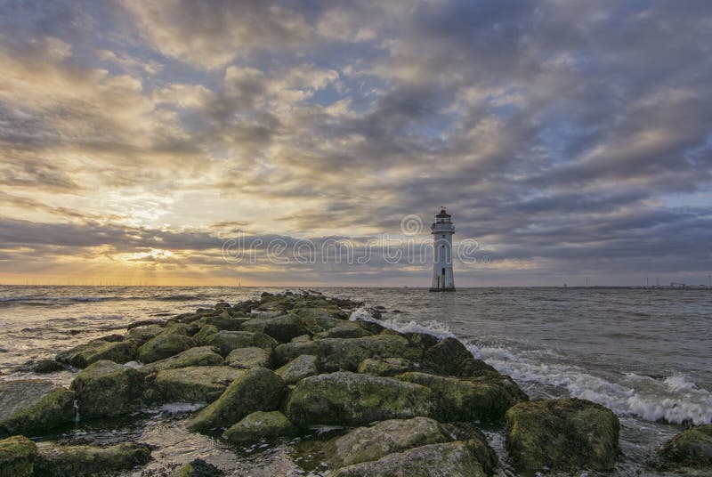 Perch Rock Lighthouse New Brighton Wirral England UK