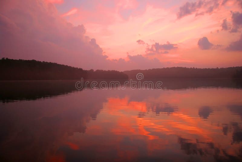 Sunset on Northern Ontario Lake Stock Image Image of muskoka