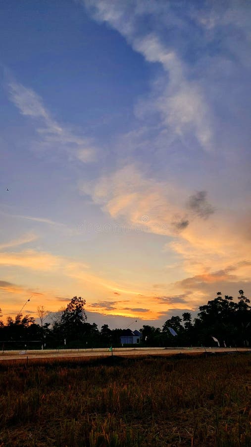 Sunset With Orange Light Is The Best View Ever In This World Stock sunset-with-orange-light-is-the-best-view-ever-in-this-world-stock