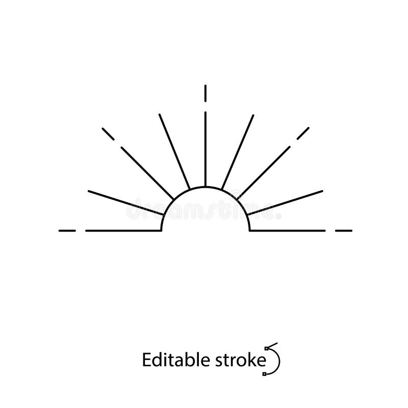 Half Sunrise Vector Icon Stock Illustrations 334 Half Sunrise Vector