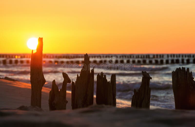 Sunset over the Baltic Sea royalty free stock photography Sunset over the Baltic Sea royalty free stock photography