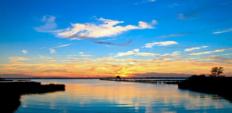 Sunset over the bay