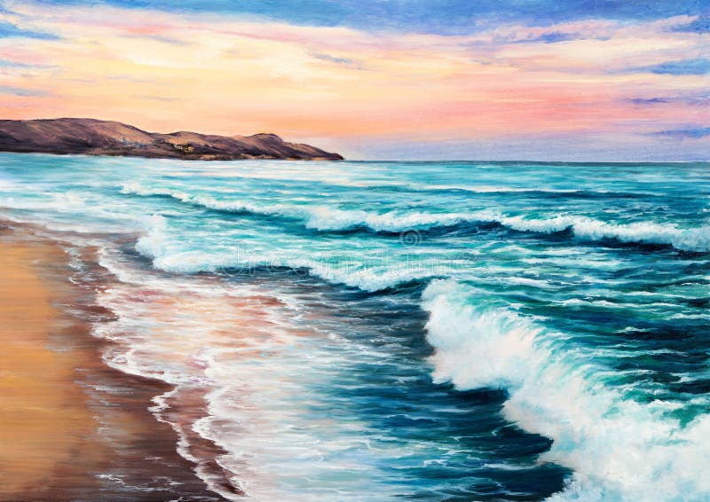 Sunset Painting Easy Ocean