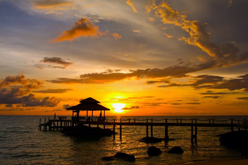Sunset over the beach, Thailand.