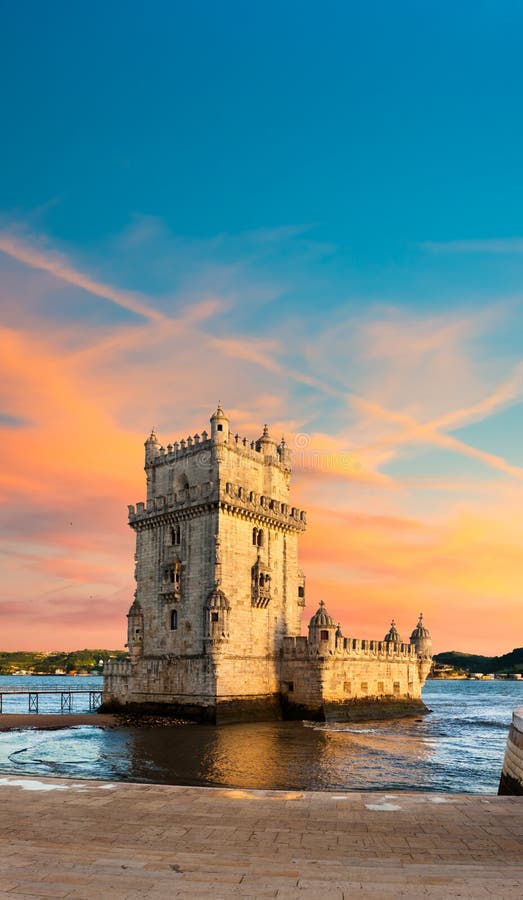 Belem Tower on a sunset, Lisbon, Portugal. Belem Tower on a sunset, Lisbon, Portugal