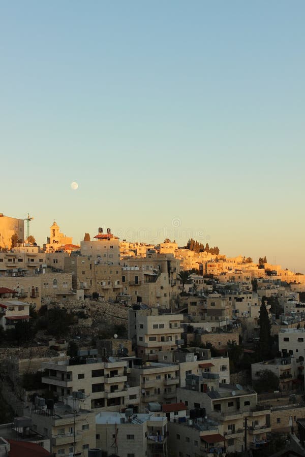 Night View Of Bethlehem, Palestine. Stock Photo Image of evening