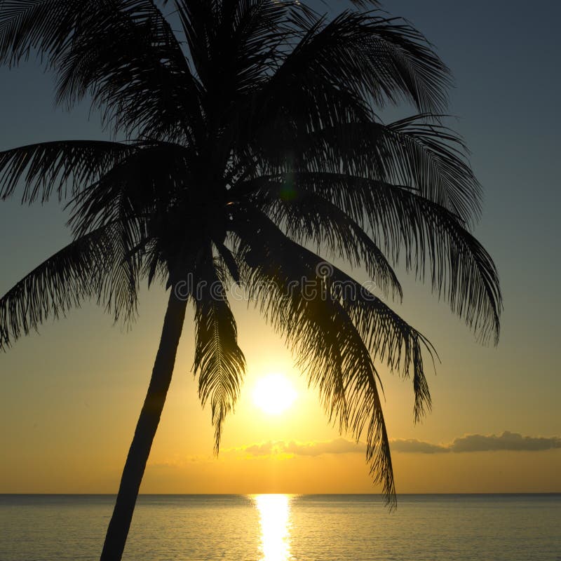 Západ slnka cez karibský more,, provincia,.