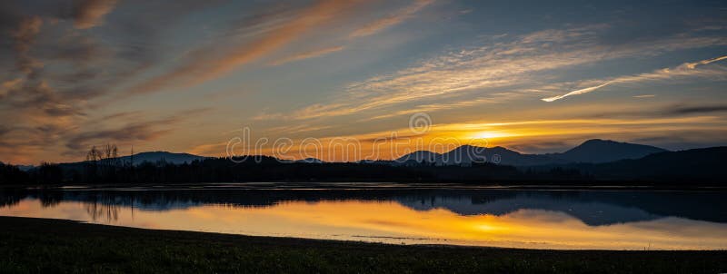 Sunset over Coastal Range Oregon royalty free stock image