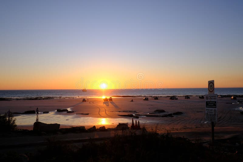 Sunset Over the Famous Cable Beach Stock Image Image of australia