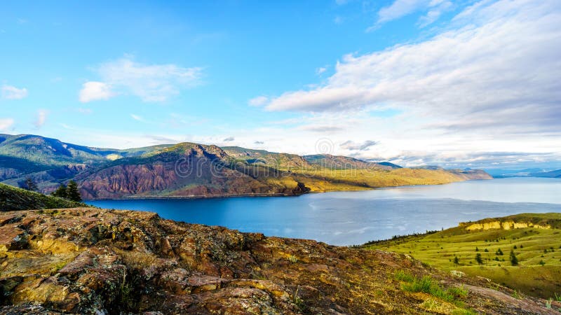 Sunset over Kamloops Lake along the Trans Canada Highway royalty free stock photography Sunset over Kamloops Lake along the Trans Canada Highway royalty free stock photography
