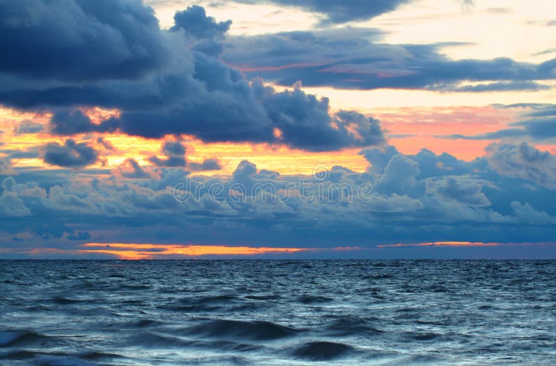 Sunset over Lake Superior Waves