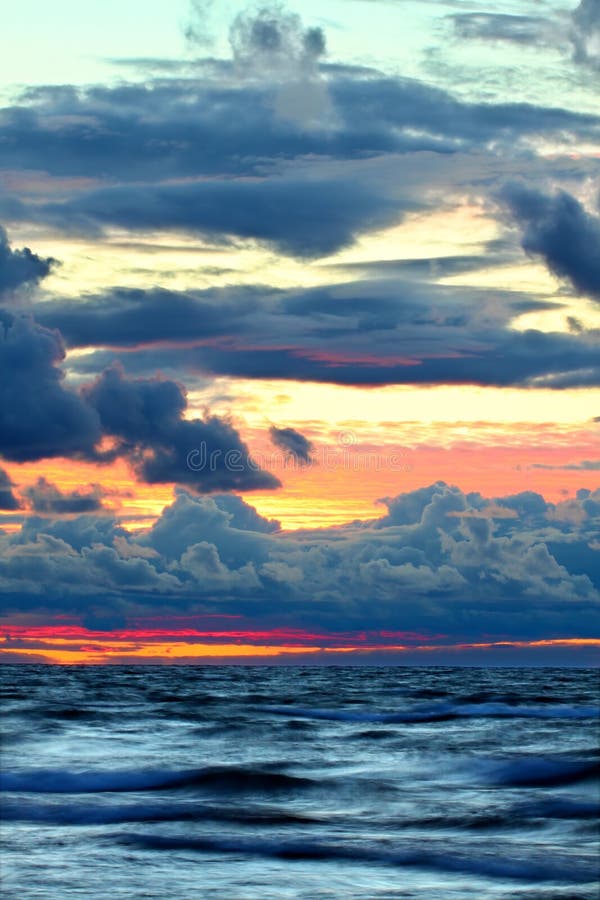 Sunset over Lake Superior Waves