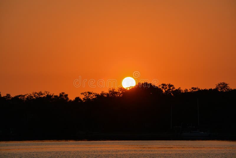 Sunset over Little Bayou on Tampa Bay, Saint Petersburg, Florida