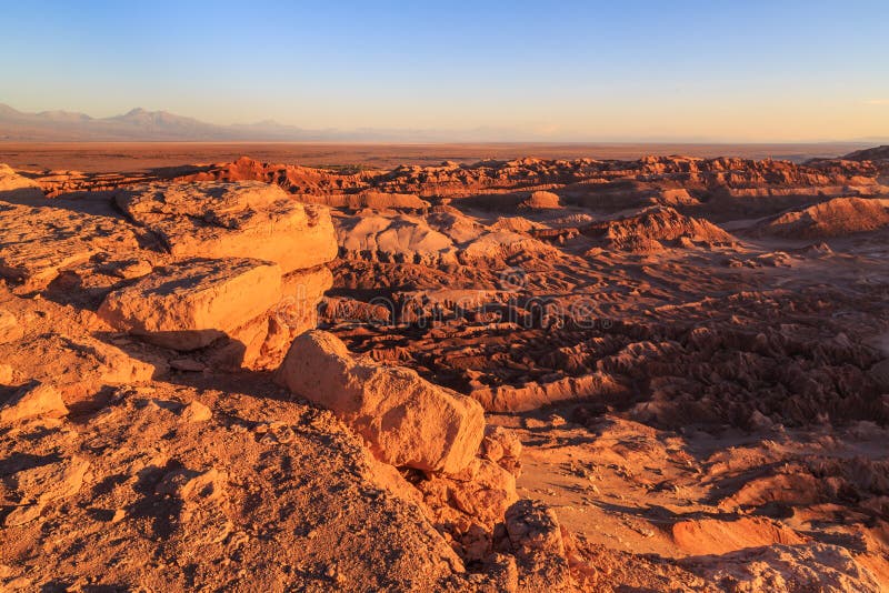 Sunset Over the Moon Valley / Valle De La Luna in the Atacama Desert ...