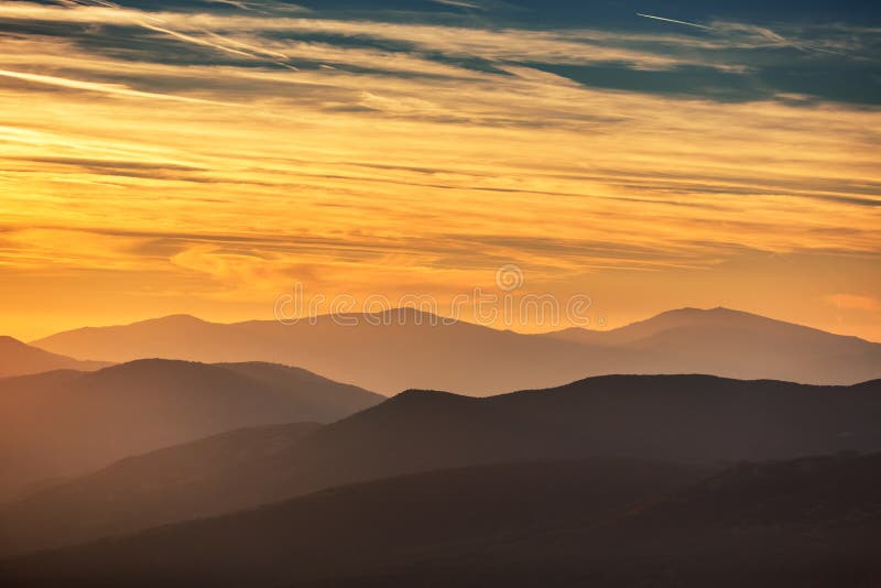 Sunset over the mountain