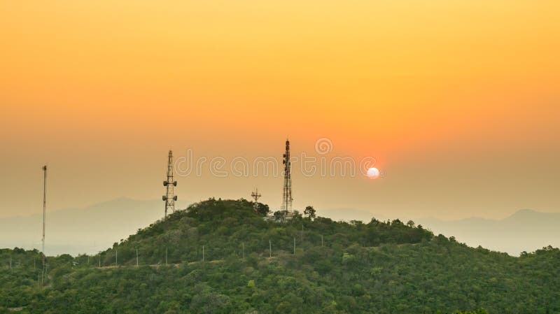 Sunset Over Mountain In Evening Stock Photo Image Of Outdoor High