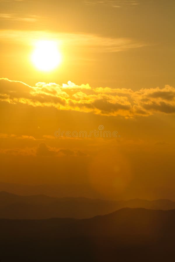 Sunset over mountain