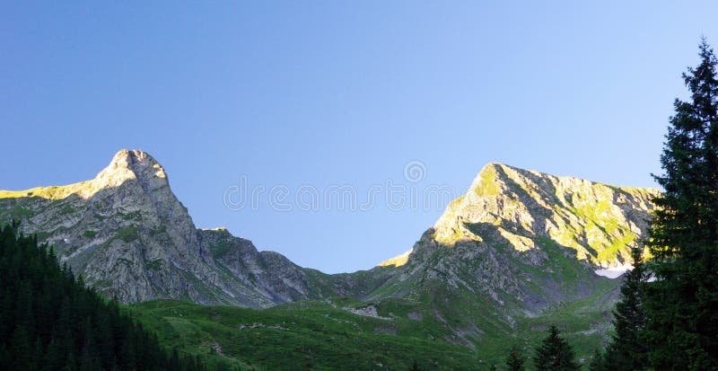 Sunset over mountains