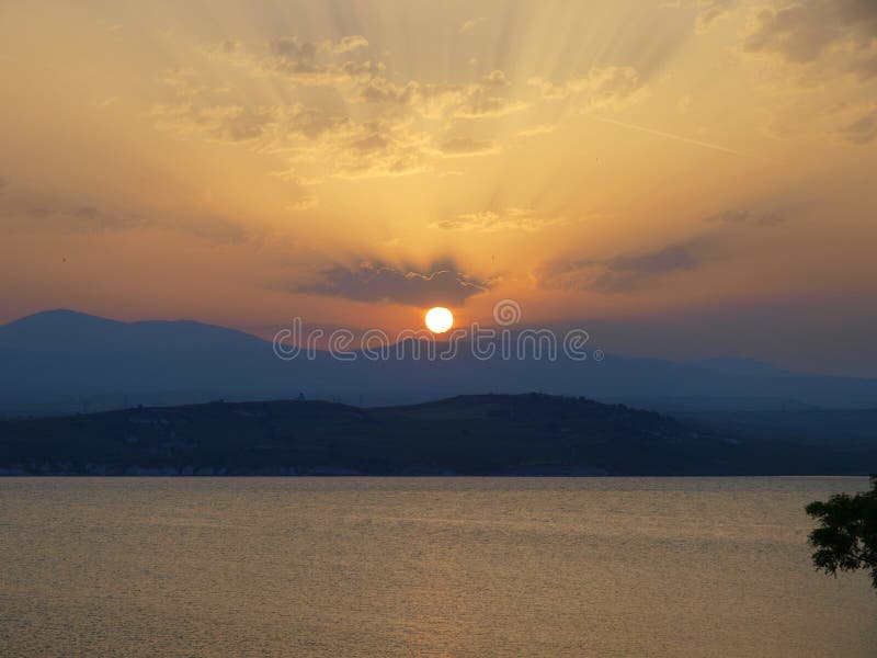 Sunset Over Mountains