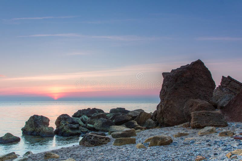 Sunset over one of the beaches