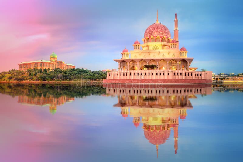 Sunset over Putrajaya Mosque, Kuala Lumpur