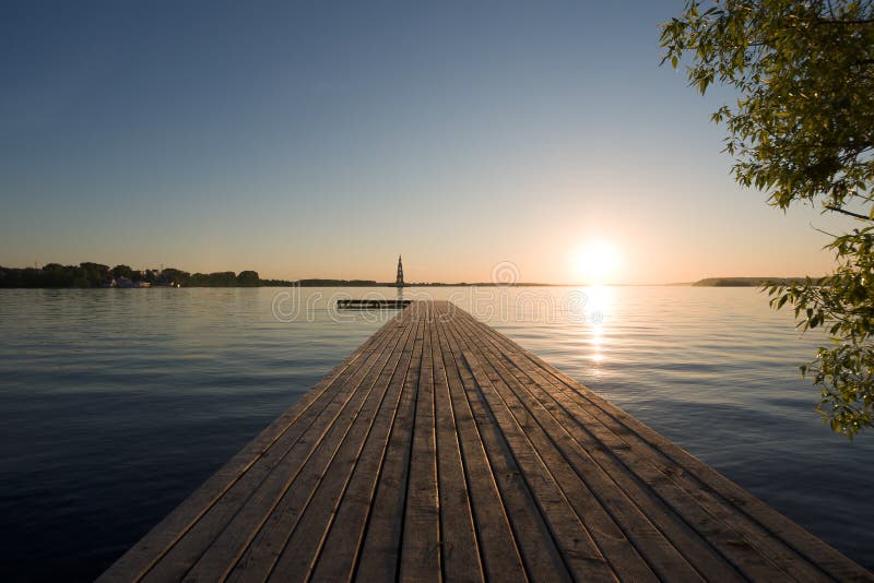 Sunset over river