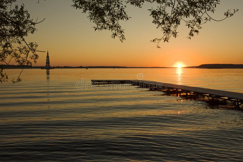 Sunset over river