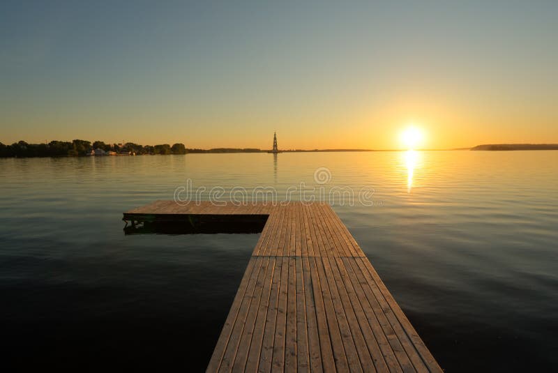 Sunset over river