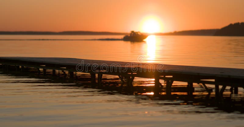 Sunset over river