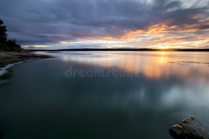 Sunset over the river royalty free stock photography Sunset over the river royalty free stock photography