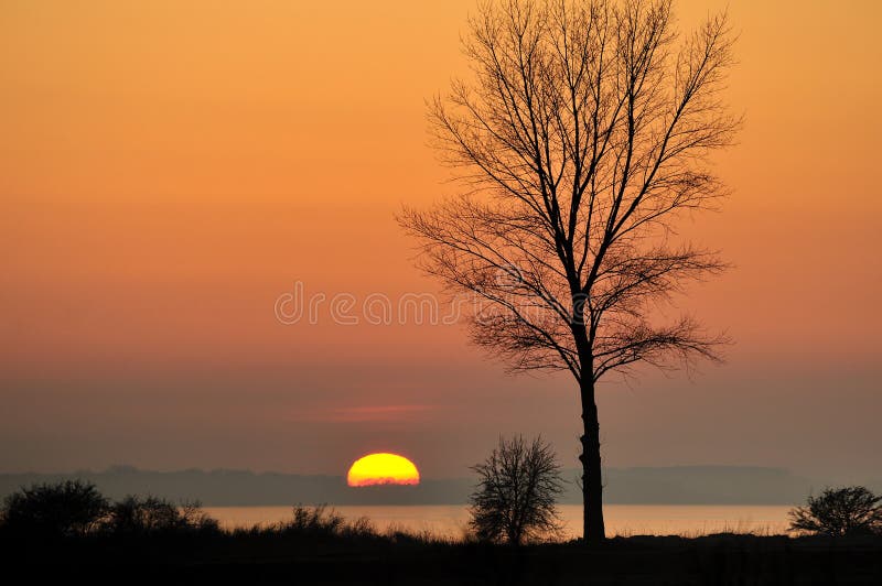 Sunset over Ruegen island