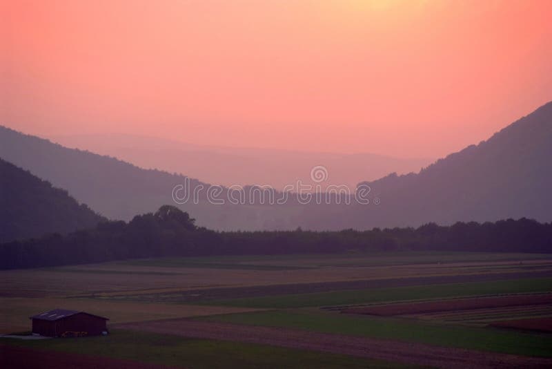 Sunset over Swabian Alb