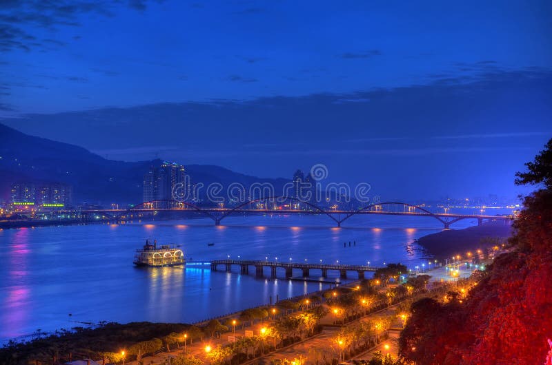 Sunset over the Tamsui River, northern Taiwan
