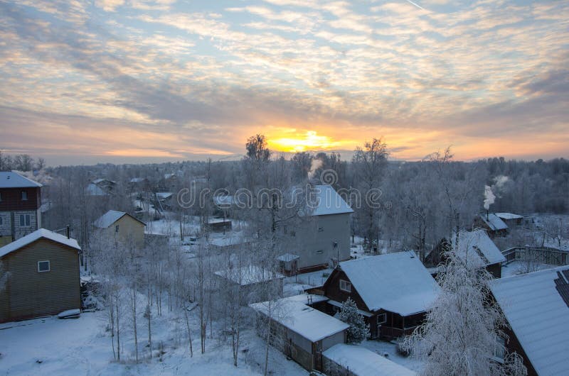 Sunset over the village royalty free stock photo Sunset over the village royalty free stock photo
