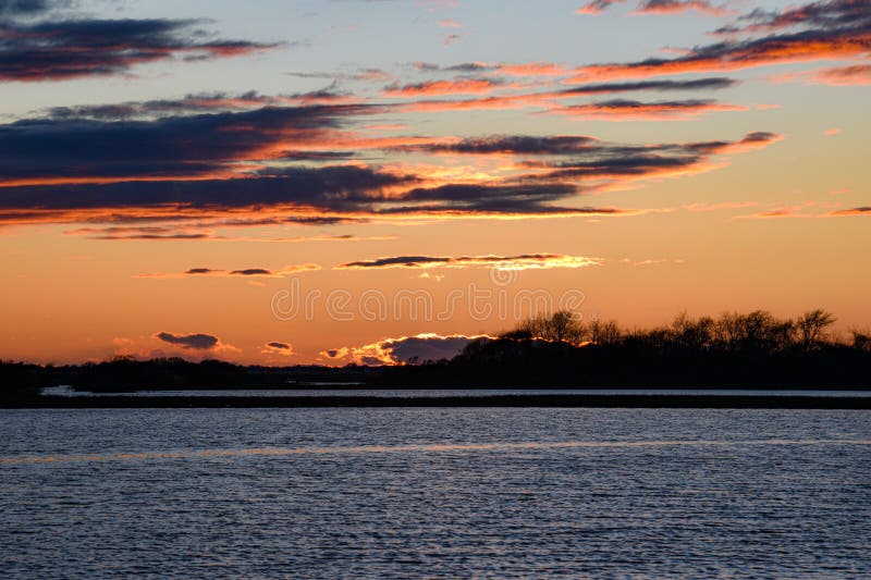 April sunset royalty free stock photography