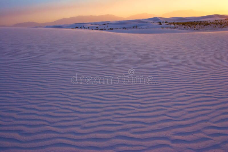 Sunset Over the White Sands of New Mexico Stock Image Image of